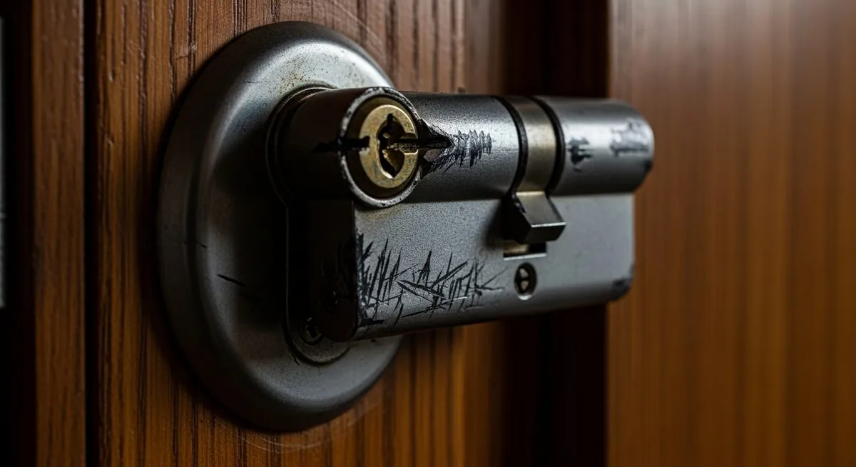 Serrurier Vendée — serrure endommagée après tentative d'effraction en Vendée