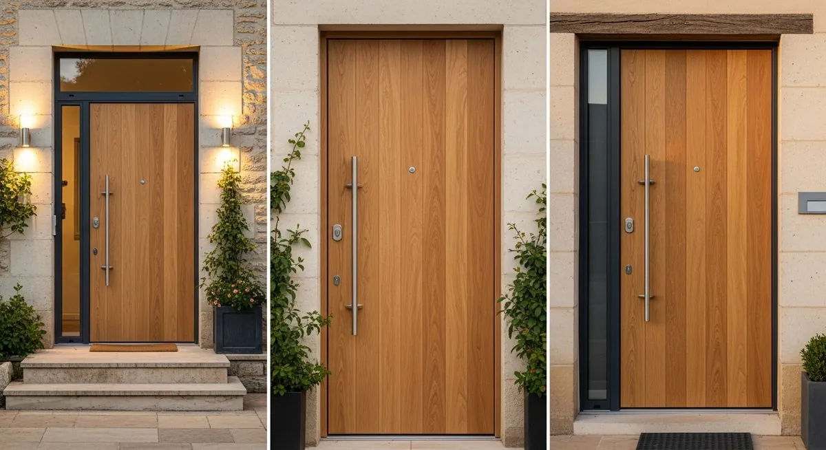 Serrurier Vendée — porte blindée moderne avec finition bois premium