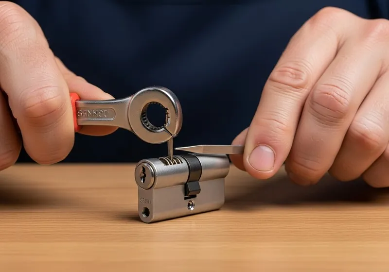 Serrurier procédant à l'ouverture d'une porte en Vendée